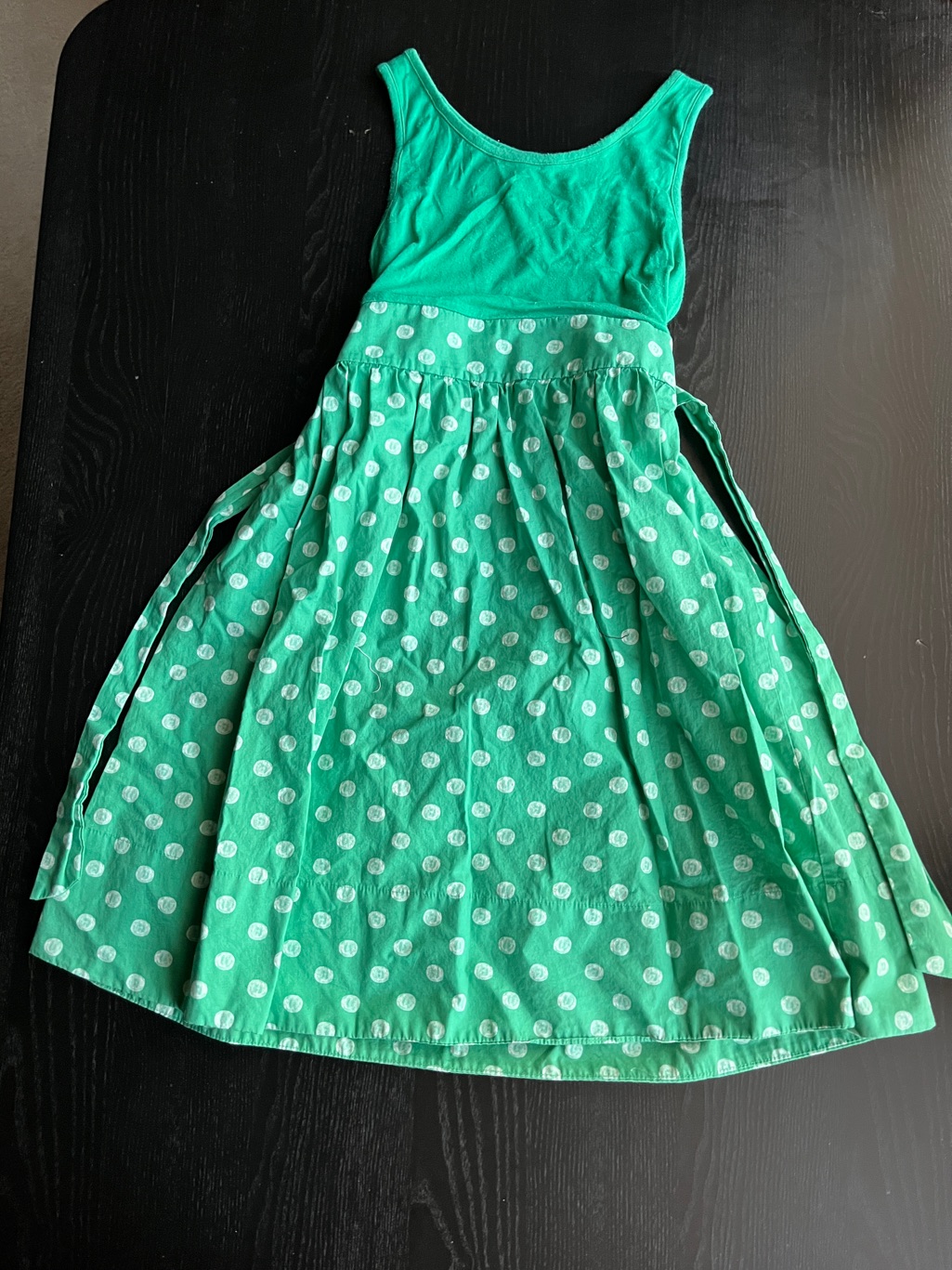 Vibrant Cherokee Green Polka Dot Sun Dress